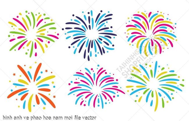 hinh anh ve phao hoa nam moi file vector